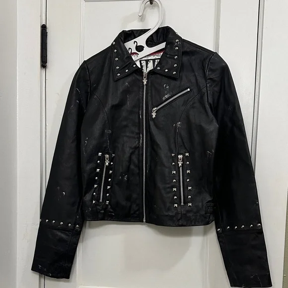 LED ZEPPELIN- Wilson’s Leather Studded Jacket- Medium - Picture 2 of 15